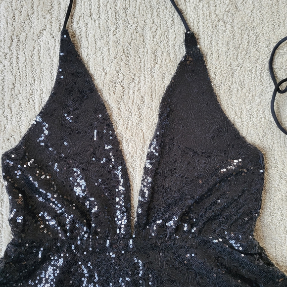 Women’s Black Sequin Mini Dress – R. Vivimos – Size M (8/10) – NWT - Picture 10 of 11